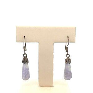 VTG Estate Sterling Silver & Charoite Pierced Hook Dangle Earrings! 195‎